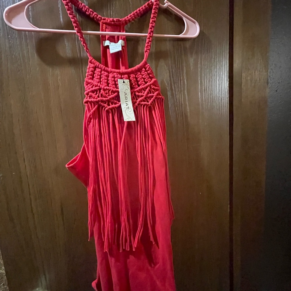 Ariat Red Fringe Tank Top